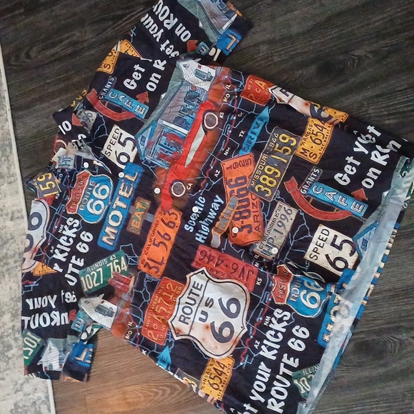 🔥🔥🔥Route 66 Scenic highway landmarks Hawaiian style shirt 2XL catch the waves - Picture 2 of 12